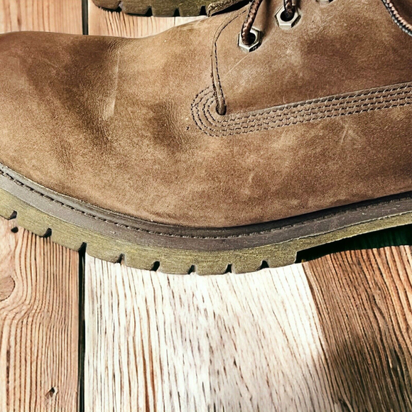 Timberland 6" Premium Mens 11.5 M NWOT Brown Nubuck Waterproof Boots - Picture 4 of 10